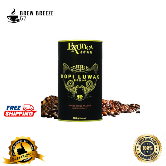 EXOTICA Kopi Luwak – Premium Civet Coffee Arabica/Robusta Whole Beans (Aged)